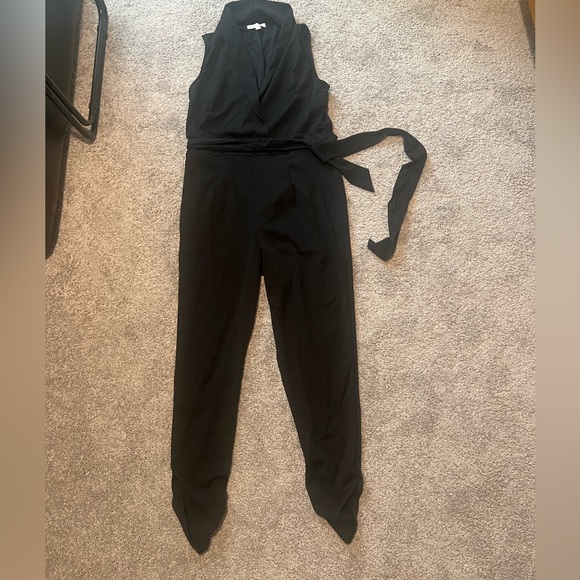 Stretch collared romper tie waist scrunched leg detail size xl - Picture 1 of 5